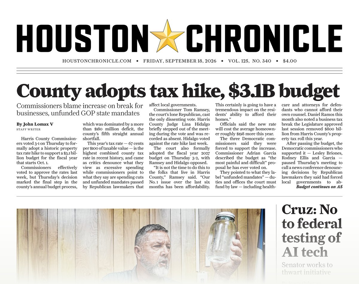 Houston Chronicle front page