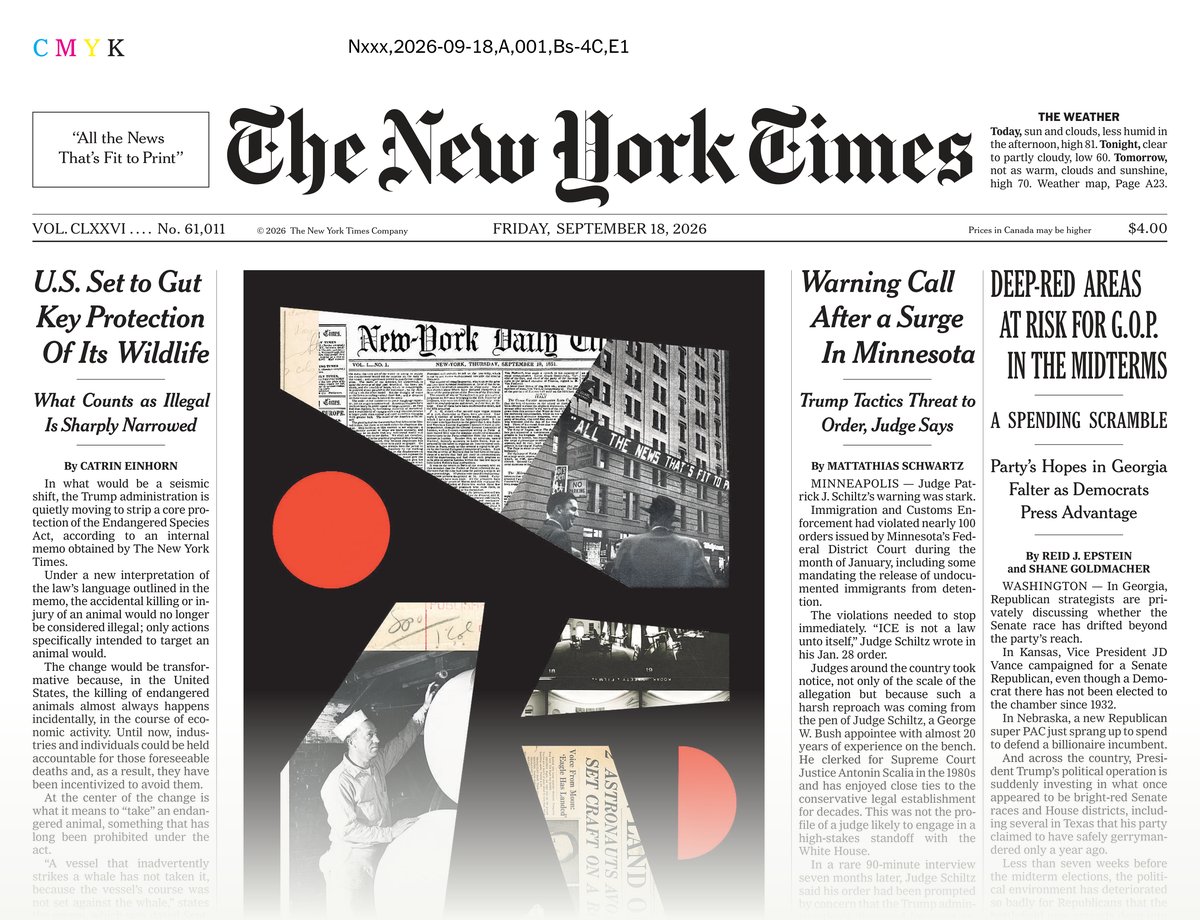 The New York Times front page